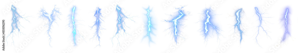 Poster lightning effect png cut out element set