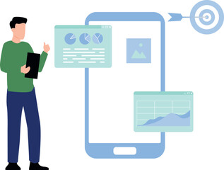 The boy is showing the pie graph strategy.