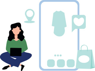 The girl is doing online shopping.