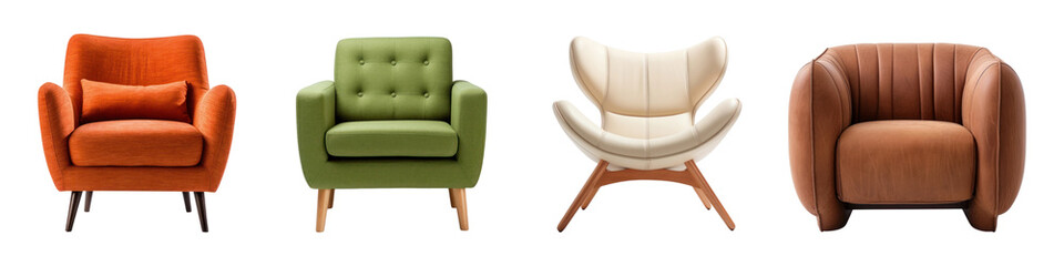 Furniture for home decoration png cut out element set