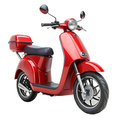 red electric scooter bike transparent background