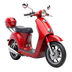 red electric scooter bike transparent background