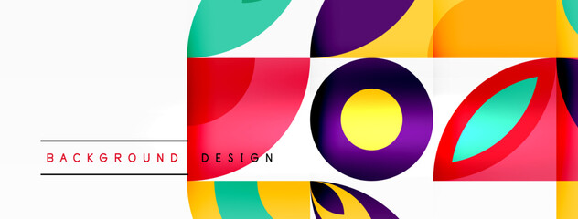 Circles and petals. Geometric beautiful abstract minimal template for Wallpaper, Banner, Background, Card, Book Illustration, landing page