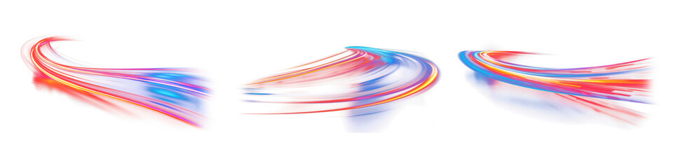 Light streak effect png cut out element set