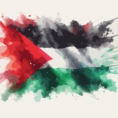 palestine flag watercolor