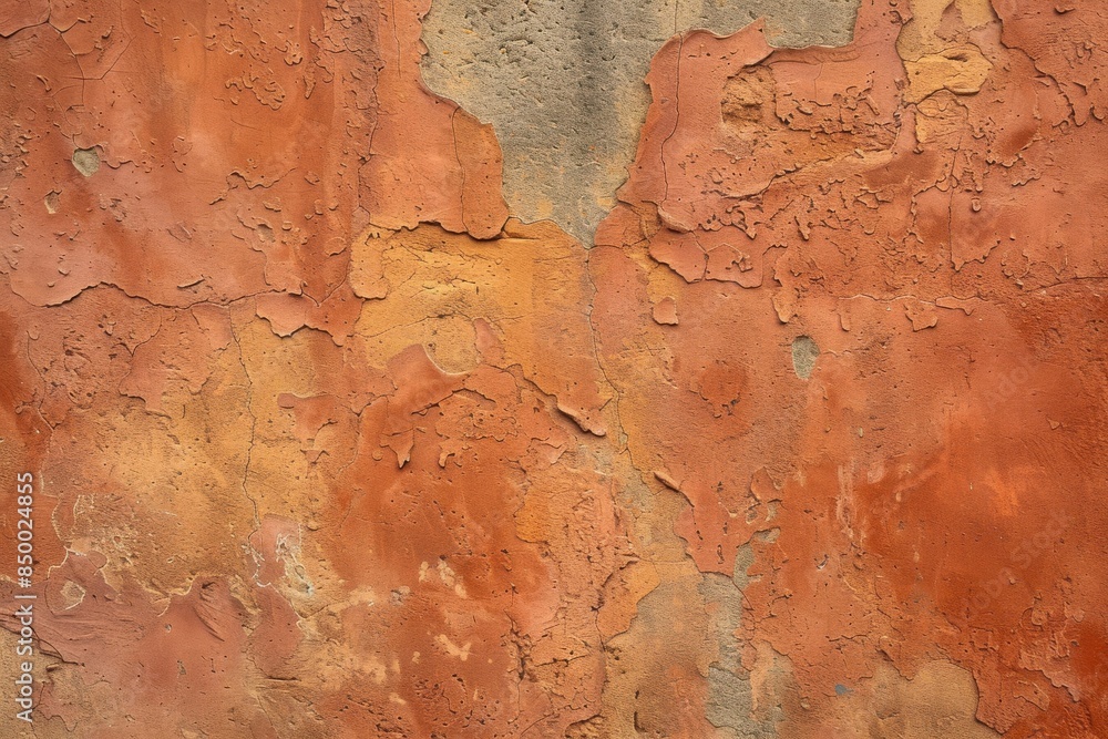 Wall mural terra cotta colored stucco surface. textured surface. adobe wall. - Wall murals