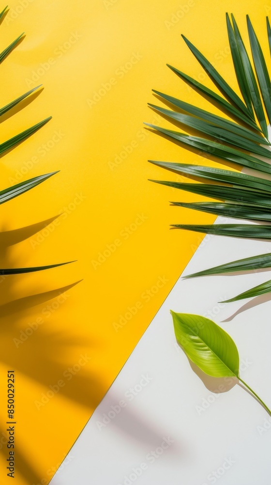 Poster clean and modern flat lay composition with empty space for text.