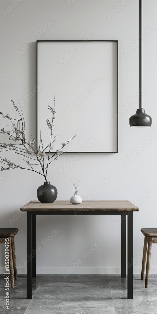 Poster clean and stylish mockup design with a blank background.