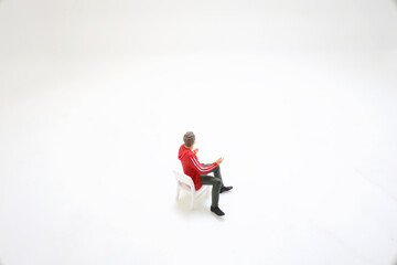 people figure sitting isolated on white background