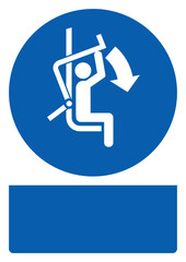 ISO mandatory safety signs_close safety bar of chairlift your custom message here portrait size a4/a3/a2/a1
