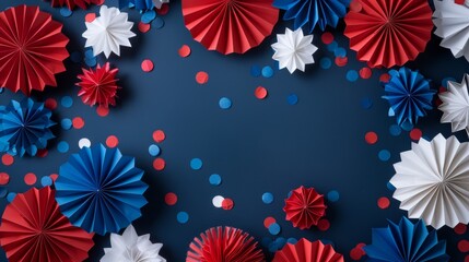 Decorative elements in red, white, and blue for Patriot Day.