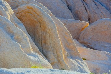 Giant boulder rock formations in Joshua Tree National Park, California, United States of America.
