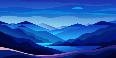 There are dark blue, light blue, and royal blue wavy irregular background images.