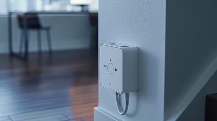 the range extender plugged into a wall outlet displaying
