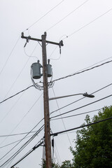 power lines on a pole