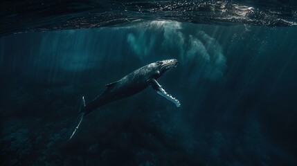 Fototapeta premium humpback whale megaptera novaeangliae Vavau island Tonga : Generative AI