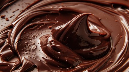 Swirling liquid chocolate, dark background, high contrast, smooth and luxurious, closeup shot, rich textures