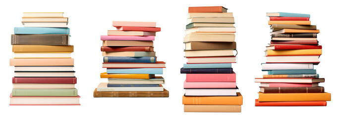 PNG Colorful stacks of books set