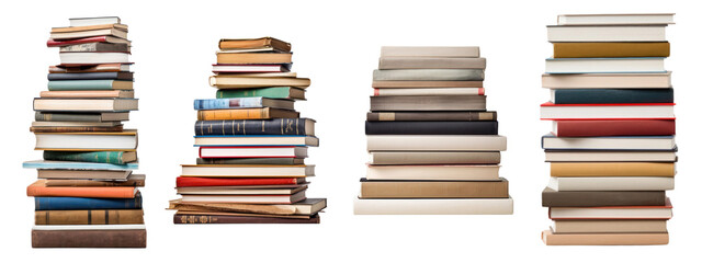 PNG Colorful stacks of books set