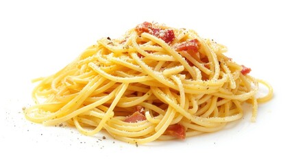 Spaghetti carbonara with ham