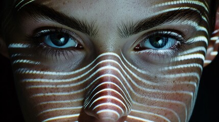 Close Portrait Person Whit Light