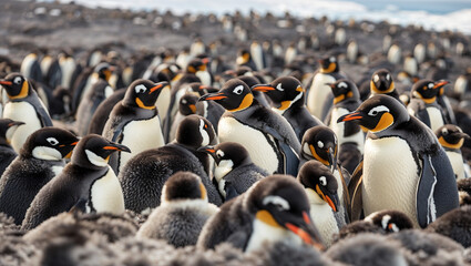  penguins standing on ice
