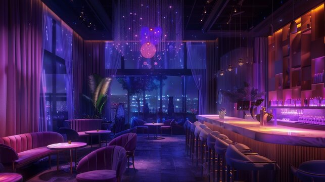 Exciting party ambiance featuring designated space for personalized content