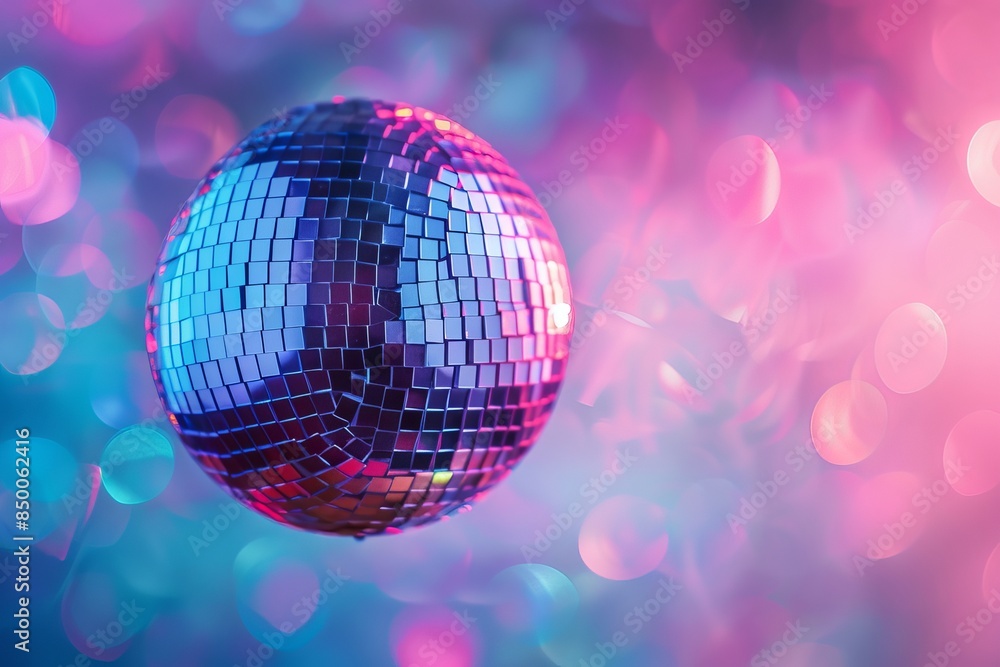 Poster A disco ball reflects sparkling lights for a vibrant abstract wallpaper, capturing the essence of a best-seller background