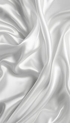 Fototapeta premium Luxurious Satin Fabric: Bridal White Sheen - Close-Up Detail, Minimal Background - Elegant Wedding Textures - Smooth Satin Imagery - Perfect for Bridal Fashion Inspiration