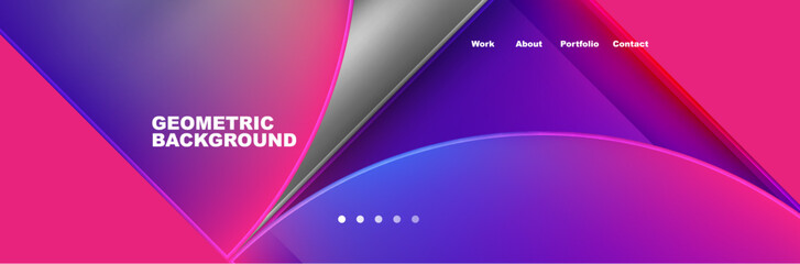 Circle triangle geometric web site page template. Vector Illustration For Wallpaper, Banner, Background, Card, Book Illustration, landing page