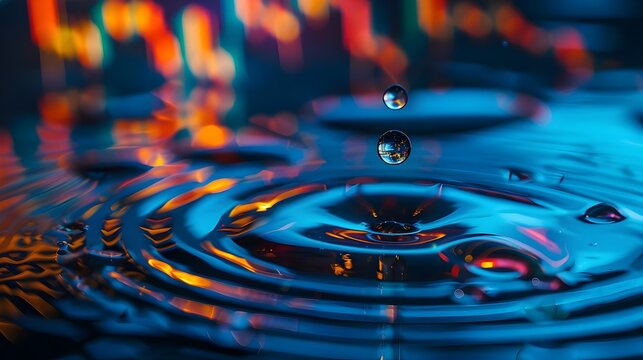 Stock market finance trend charts running through water background symbolizing using it as an investment