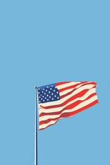Obraz premium Minimalistic Patriot Day background featuring a single American flag.