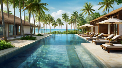 tropical resort hotel