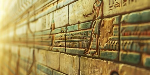 Neural Network Art Replicates Ancient Egyptian Hieroglyphs on Temple Wall. Concept Artificial Intelligence, Neural Networks, Ancient Egypt, Hieroglyphs, Temple Walls