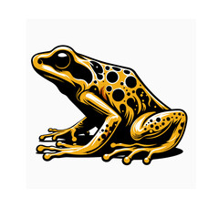 Frog vector silhouette with white background