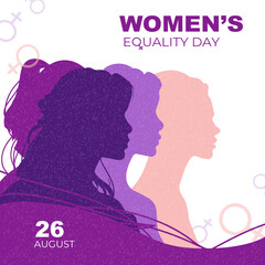 Equality women's  day, August 26, celebration, card, poster, flyer, invitation, mobile social, vector