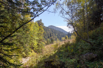 the beginning of autumn, walks in the highlands, panoramic views and glades with dried vegetation