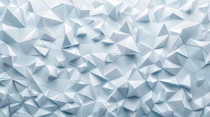 Obraz premium Mesh of three dimensional white triangles geometrical background wallpaper banner pattern flat lay with copy space