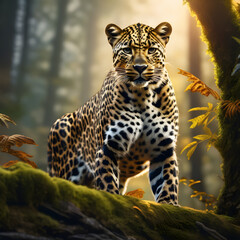 Obraz premium Majestic Jaguar in Lush Jungle