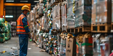 Obraz premium Utilizing Advanced Techniques to Minimize Waste and Optimize Inventory Levels. Concept Sustainable Practices, Inventory Management, Waste Reduction, Advanced Techniques, Efficiency Optimization