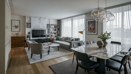 Fototapeta premium modern dining room with dining table