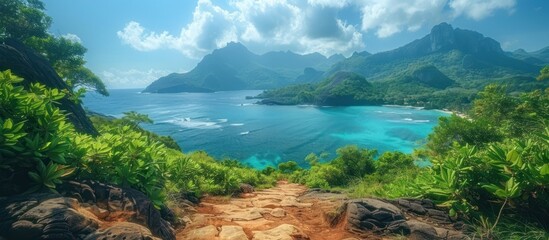 natural beach views on the African island of Seychelles