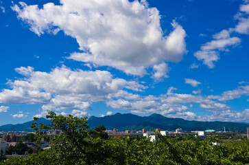 Townscape of Morioka city in Iwate prefecture, Tohoku, Japan.