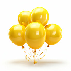 yellow balloons isolated on white