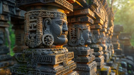 Fototapeta premium The Elegant Pillars Of Ashoka, Intricately Designed On An Indian Banknote