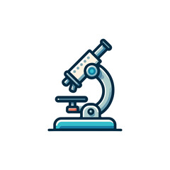 simple microscope colored flat icon on isolated white background