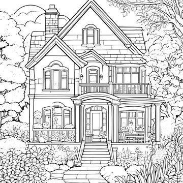 Old Simple House Structure and Garden Yard From Front View