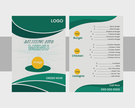 Modern Fast Food Menu Design Template