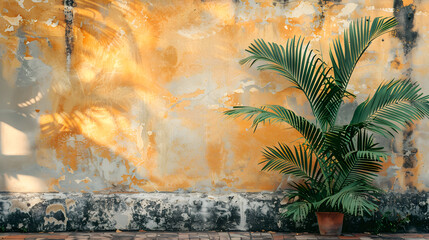 Tropical old wall background