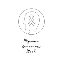 line art of Migraine Awareness Week good for Migraine Awareness Week celebrate. line art.